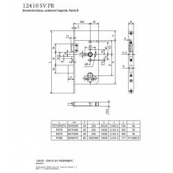 Schweres Einsteckschloss, Panikfunktion B 12410