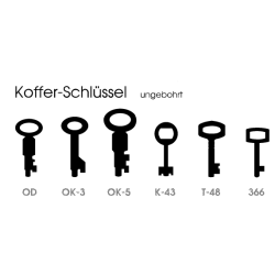 Kofferschlüssel ungebohrt