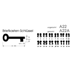 Briefkastenschlüssel A22/A22A