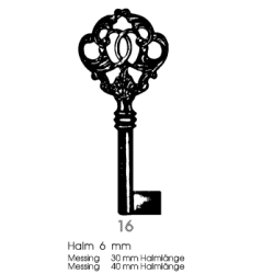 Möbelschlüssel messing Nr.16