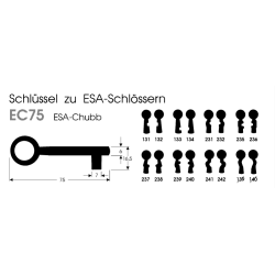 Schrankschlüssel EC 75