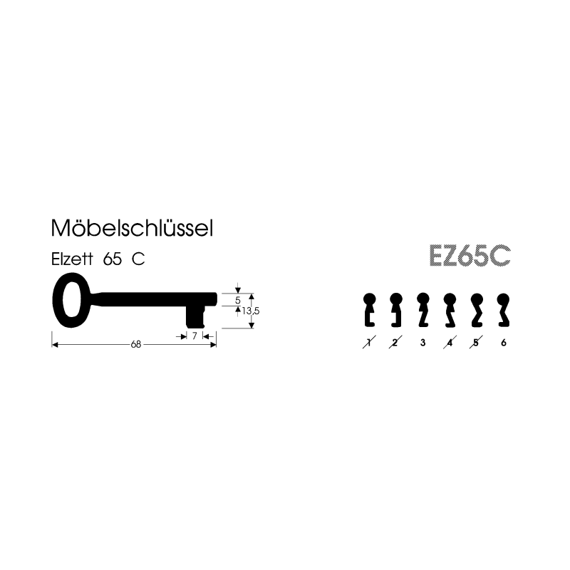 Möbelschlüssel EZ 65 C